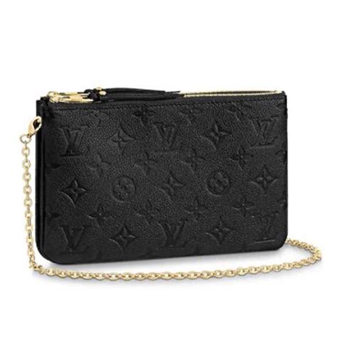 lv double zip pochette black